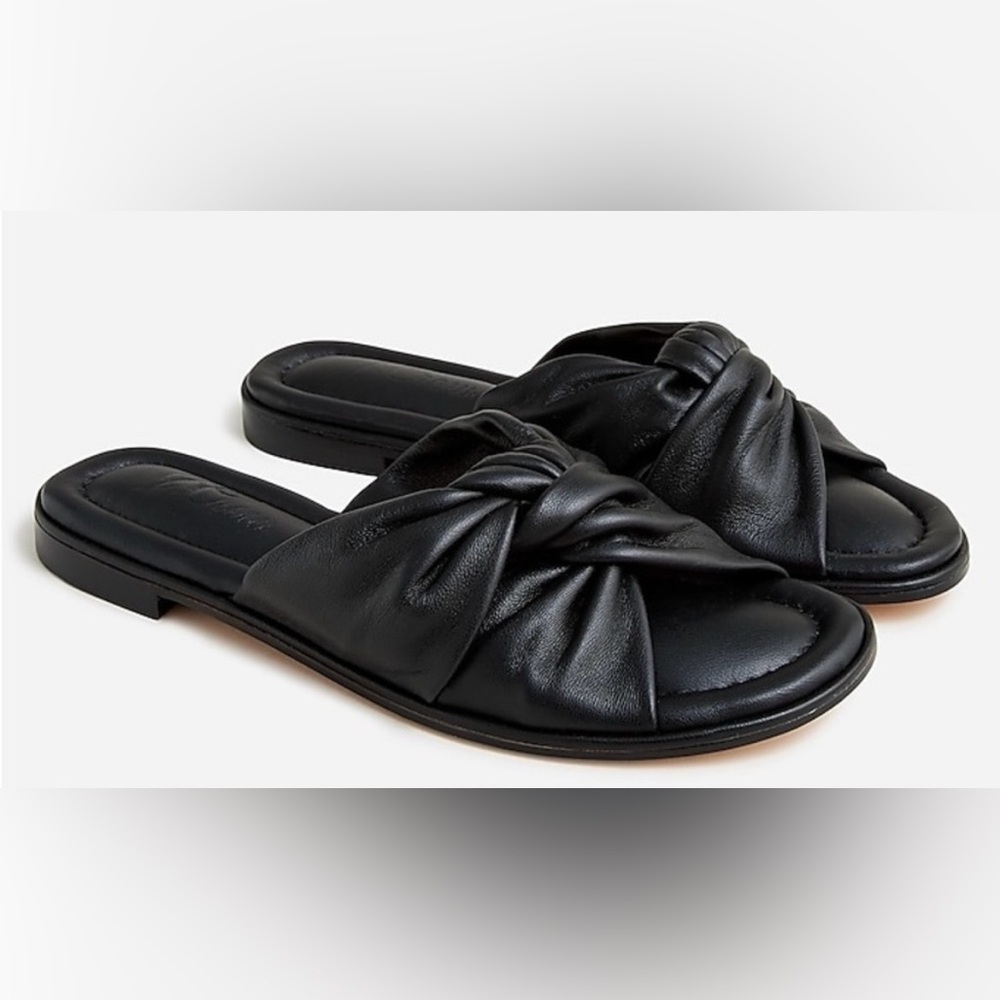 J. Crew Menorca Padded Twist Knot Sandals in Leather
Black Size 8